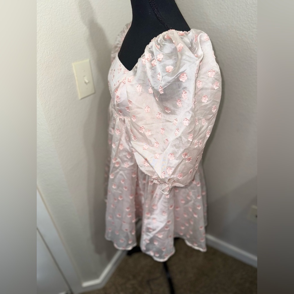 Storia Cottagecore Floral Puff‎ Sleeve Babydoll Dress- Size Medium - Picture 5 of 10